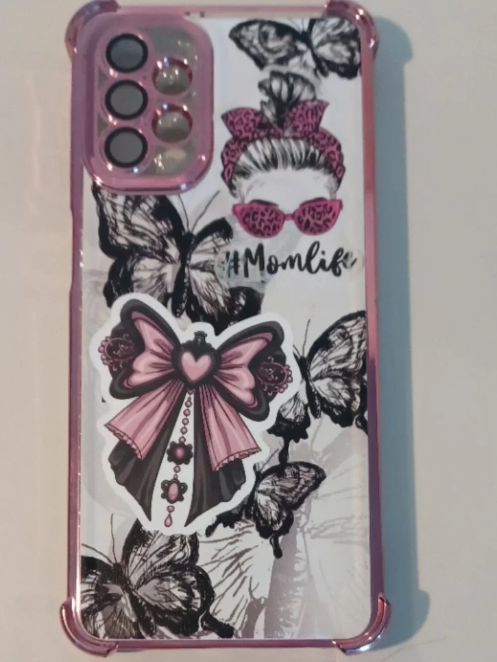 Pink Butterfly ShockProof A32 & more Samsung Galaxy Models Cell Phone Case